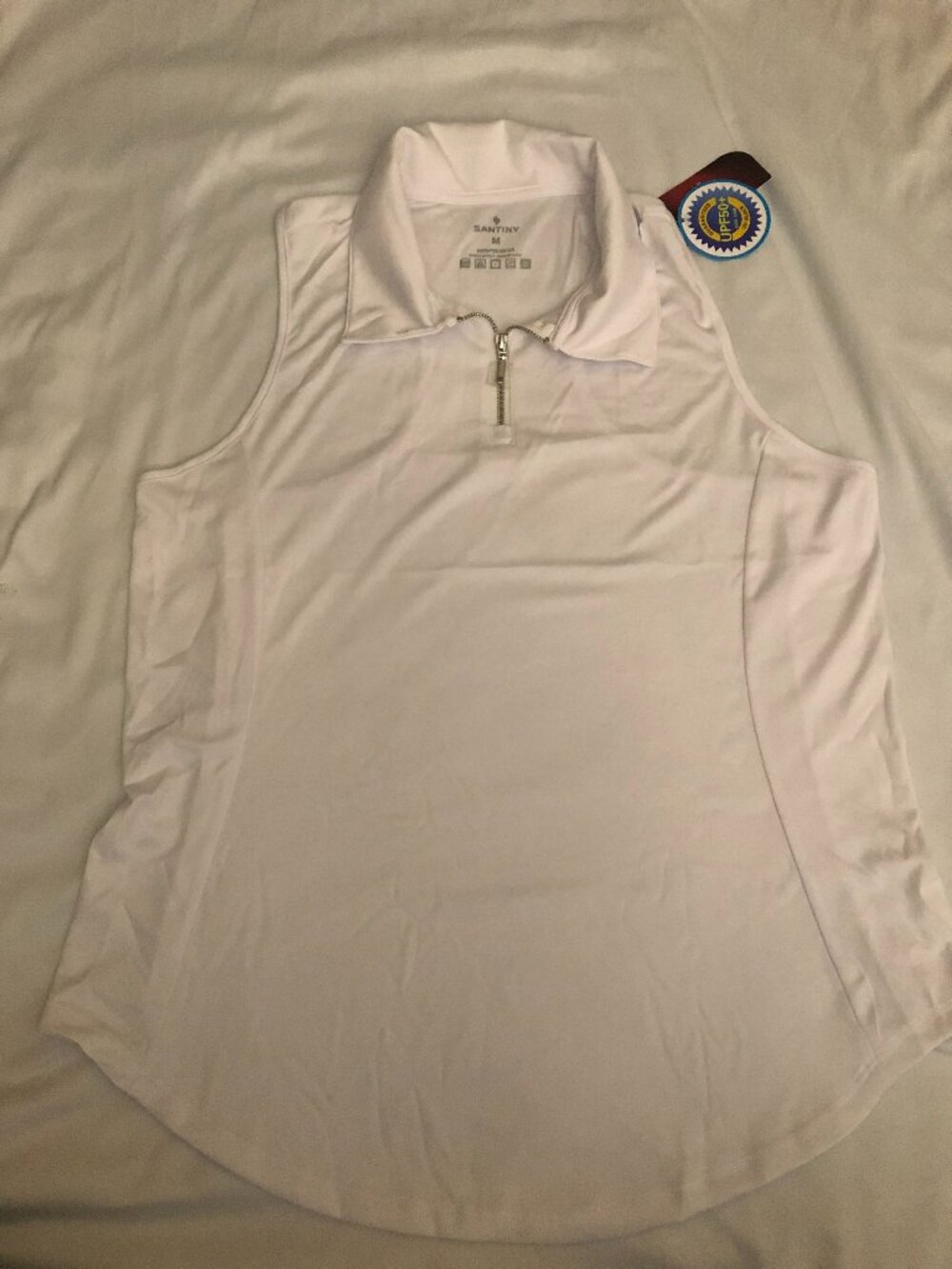 SANTINY Sleeveless Golf Racerback Shirts 1/4 Zip with Collar Size M